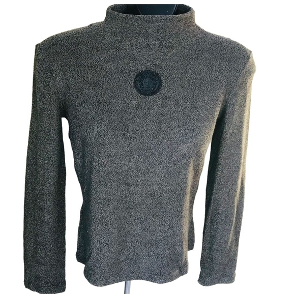Versace Tops - Versace Couture Jeans 90s Medusa Top Textured Long Sleeves Vintage Shirt Sweater
